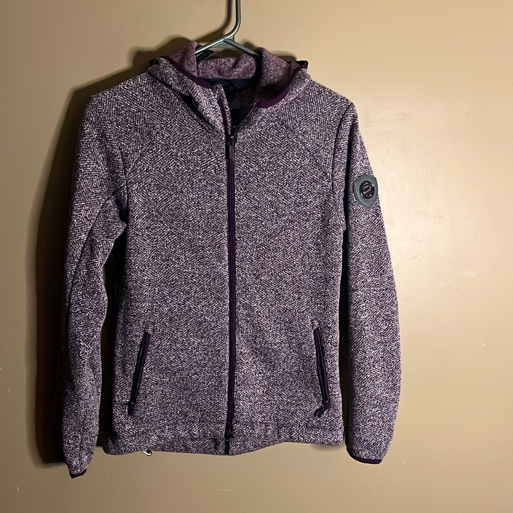 😄Full double zip hoodie heathered burgundy